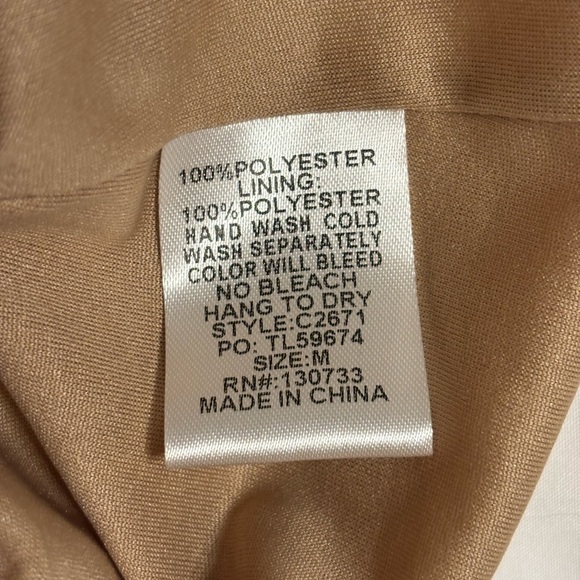 Umgee Tan Leopard Print Boho Babydoll Dress Long Sleeve Size M - Picture 4 of 9